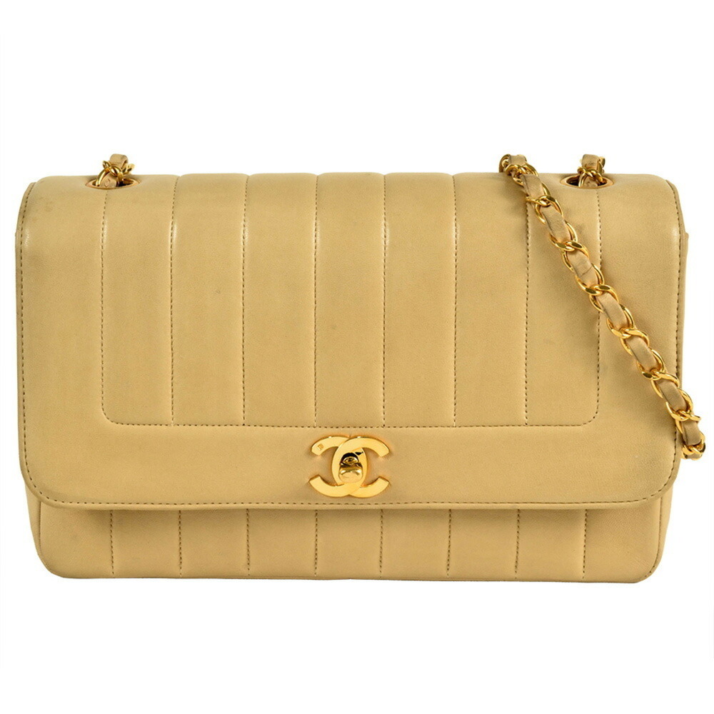 CHANEL Cream Logo Shoulder Bag